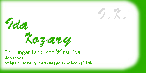 ida kozary business card